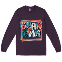 Plum 4th of July grandma with lightning bolt Long Sleeve Tee - FaDigitalArtStudio