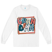 White 4th of July grandma with lightning bolt Long Sleeve Tee - FaDigitalArtStudio