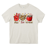 Cream Peace love hot chocolate Heavy Core Tee - NancyCooperArtShop