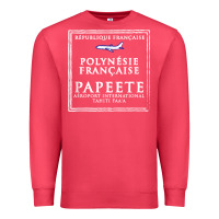 Cardinal papeete tahiti passport stamp vacation travel t shirt Premium Sweatshirt - maiPhamDesign