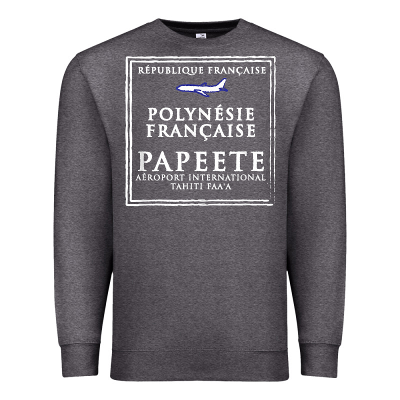 Papeete Tahiti Passport Stamp Vacation Travel T Shirt Premium Sweatshirt by maiPhamDesign | Teevron