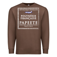 Chestnut papeete tahiti passport stamp vacation travel t shirt Premium Sweatshirt - maiPhamDesign