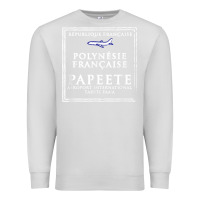 Dove Grey papeete tahiti passport stamp vacation travel t shirt Premium Sweatshirt - maiPhamDesign