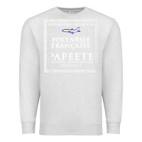 Oatmeal Heather papeete tahiti passport stamp vacation travel t shirt Premium Sweatshirt - maiPhamDesign