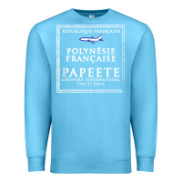 Ocean Blue papeete tahiti passport stamp vacation travel t shirt Premium Sweatshirt - maiPhamDesign
