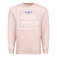 Pale Pink papeete tahiti passport stamp vacation travel t shirt Premium Sweatshirt - maiPhamDesign