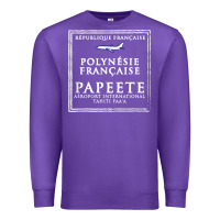Purple papeete tahiti passport stamp vacation travel t shirt Premium Sweatshirt - maiPhamDesign