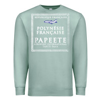 Seafoam papeete tahiti passport stamp vacation travel t shirt Premium Sweatshirt - maiPhamDesign