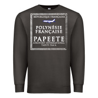 Smoke papeete tahiti passport stamp vacation travel t shirt Premium Sweatshirt - maiPhamDesign