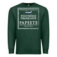 Sports Green papeete tahiti passport stamp vacation travel t shirt Premium Sweatshirt - maiPhamDesign