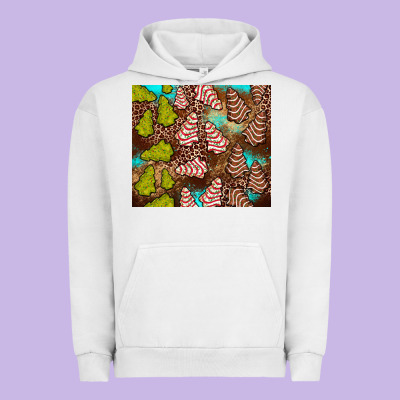 Little Debbie Tree Cakes Leopard Turquoise Urban Hoodie Designed By Jahusdesignshop