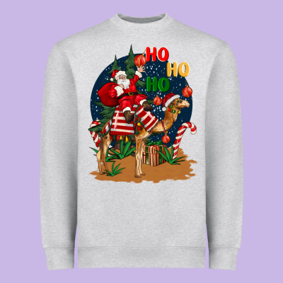Christmas  Camel With Santa Heavyweight Sweatshirt Designed By Barkaloodesign