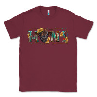 Burgundy Western mini black highland calf Classic Tee - RanaPortraitStore