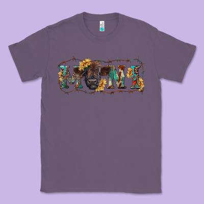 Western Mini Black Highland Calf Classic Tee Designed By Ranaportraitstore