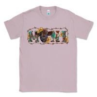 Lilac Western mini black highland calf Classic Tee - RanaPortraitStore
