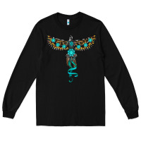 Black turquoise thunderbird Long Sleeve Tee - RanaPortraitStore