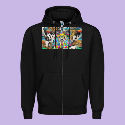 Happy Birthday Alpaca Blue Cup Zipper Hoodie Designed By Barkaloodesign