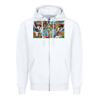 White happy birthday alpaca blue cup Zipper Hoodie - BarkalooDesign