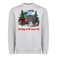 Heather Grey greetings of the season y'all with armadillo Heavyweight Sweatshirt - BarkalooDesign