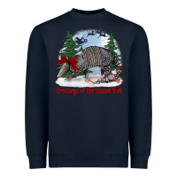 Navy greetings of the season y'all with armadillo Heavyweight Sweatshirt - BarkalooDesign