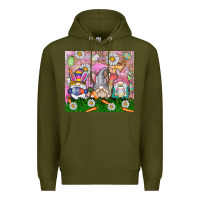 Army Green easter gnome Premium Hoodie - CowhideDigitalArt