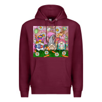 Burgundy easter gnome Premium Hoodie - CowhideDigitalArt
