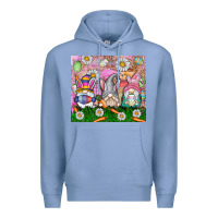 Colony Blue easter gnome Premium Hoodie - CowhideDigitalArt