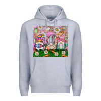 Heather Grey easter gnome Premium Hoodie - CowhideDigitalArt