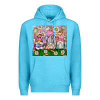 Ocean Blue easter gnome Premium Hoodie - CowhideDigitalArt