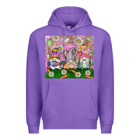 Purple easter gnome Premium Hoodie - CowhideDigitalArt