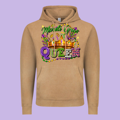 Mardi Gras Queen Vintage Hoodie Designed By Fadigitalartstudio