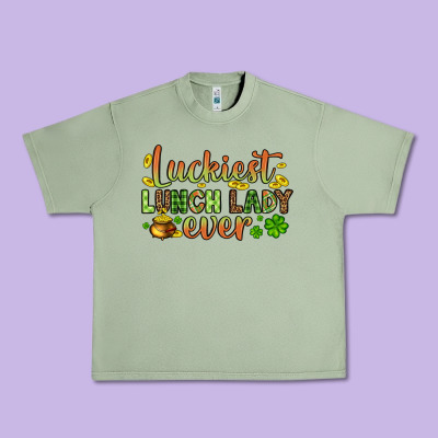 St. Patrick's Luckiest Lunch Lady Ever Urban Heavy Tee Designed By Oliviacreatesart