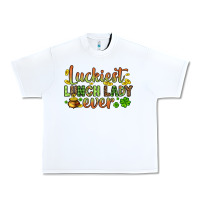 White St. Patrick's Luckiest lunch lady ever Urban Heavy Tee - OliviaCreatesArt