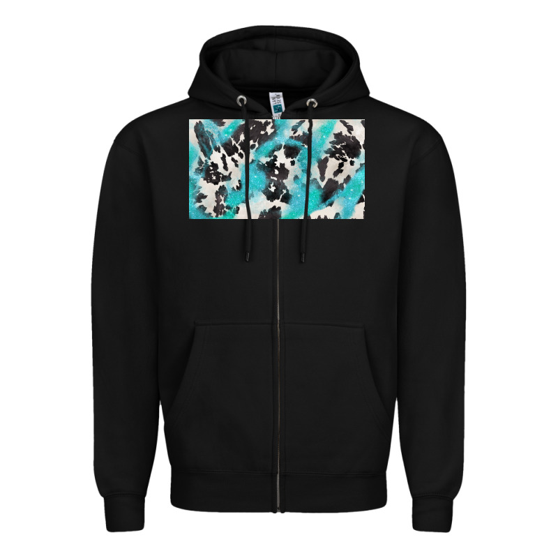 Cowhide Glitter  Cup Zipper Hoodie by BarkalooDesign | Teevron