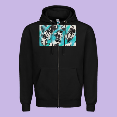 Cowhide Glitter  Cup Zipper Hoodie Designed By Barkaloodesign