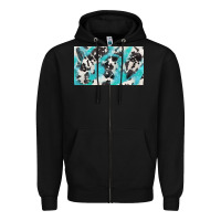 Black cowhide glitter  cup Zipper Hoodie - BarkalooDesign