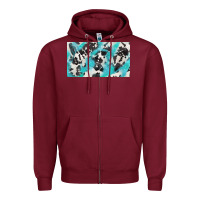 Burgundy cowhide glitter  cup Zipper Hoodie - BarkalooDesign