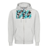 Dove Grey cowhide glitter  cup Zipper Hoodie - BarkalooDesign