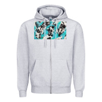 Heather Grey cowhide glitter  cup Zipper Hoodie - BarkalooDesign