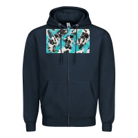 Navy cowhide glitter  cup Zipper Hoodie - BarkalooDesign