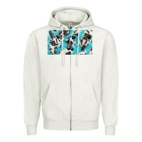 Oatmeal Heather cowhide glitter  cup Zipper Hoodie - BarkalooDesign