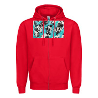 Red cowhide glitter  cup Zipper Hoodie - BarkalooDesign