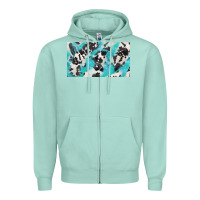 Seafoam cowhide glitter  cup Zipper Hoodie - BarkalooDesign