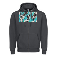 Smoke cowhide glitter  cup Zipper Hoodie - BarkalooDesign