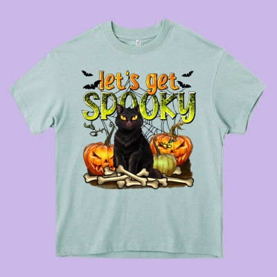 Let's Get Spooky Heavy Core Tee Designed By Texasbilliewilder