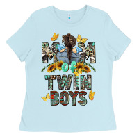 Baby Blue mom of twin boys mother's day Ladies Tee - CowGirlArtShop