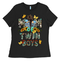 Black mom of twin boys mother's day Ladies Tee - CowGirlArtShop