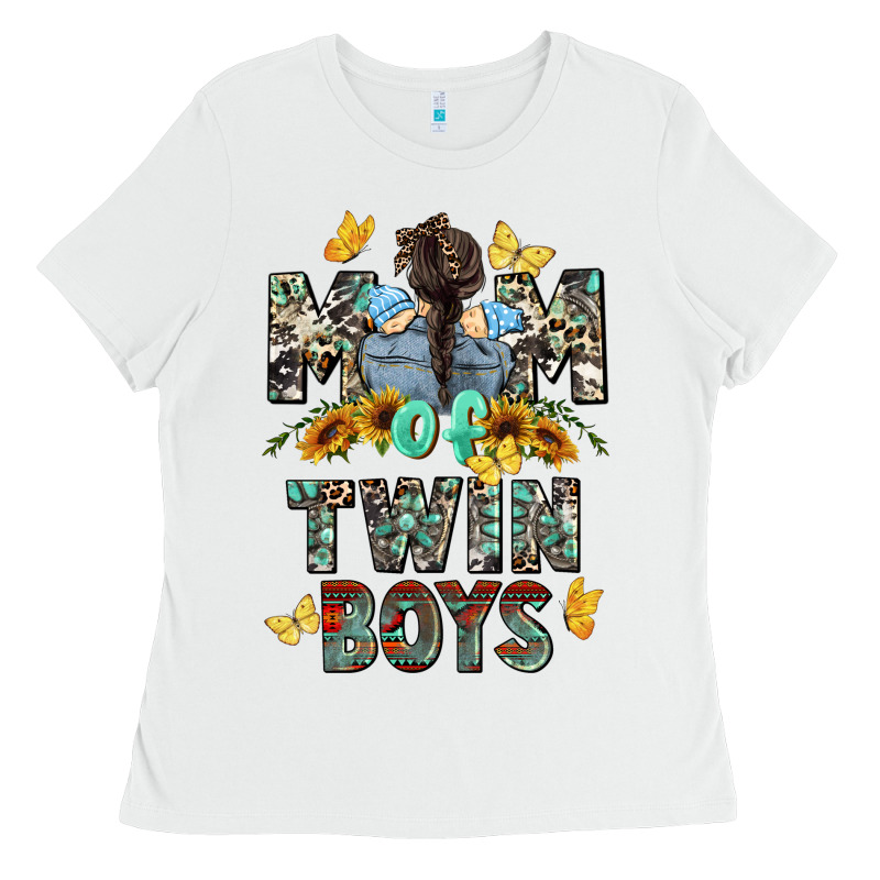 Mom Of Twin Boys Mother's Day Ladies Tee by CowGirlArtShop | Teevron