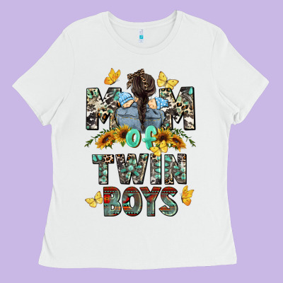Mom Of Twin Boys Mother's Day Ladies Tee Designed By Cowgirlartshop