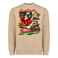 Louisiana Christmas With Santa Heavyweight Sweatshirt | Teevron